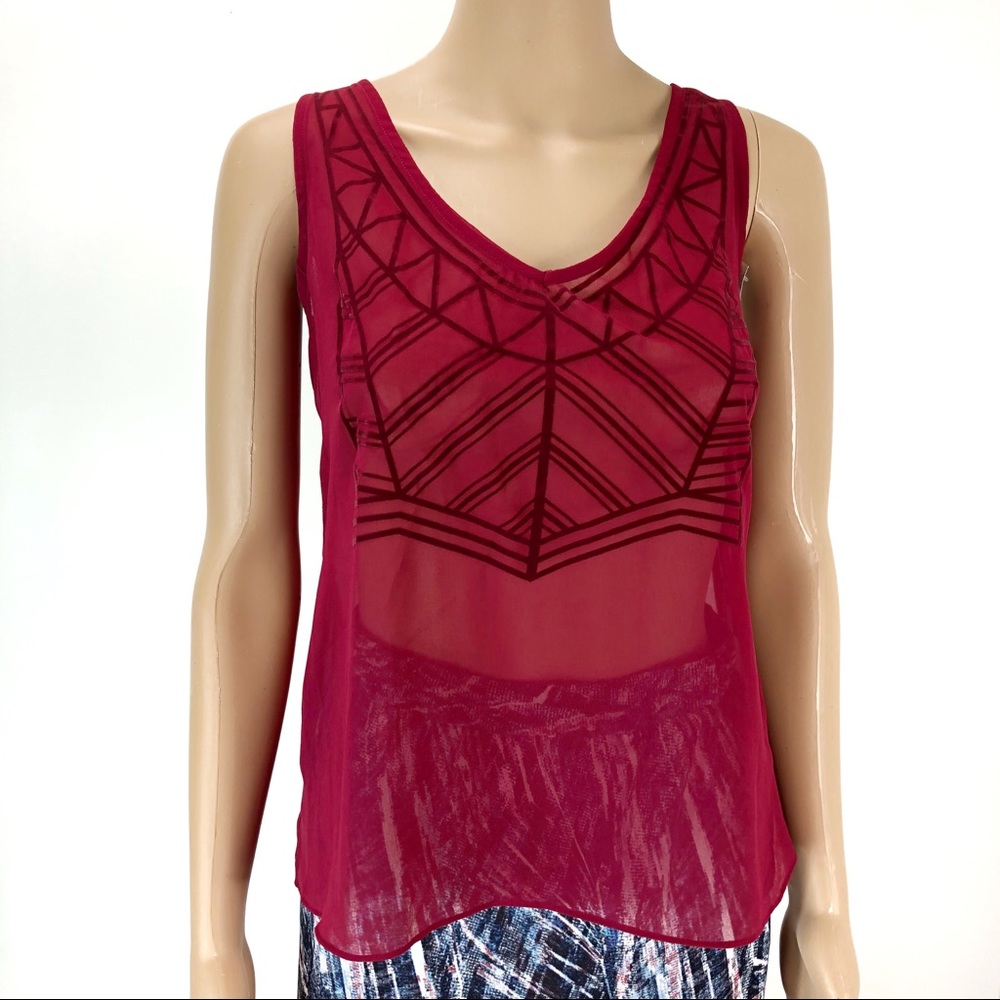 Gentlefawn Medium Red Sleeveless Blouse (#25)
